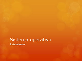 Sistema operativo
Extensiones
 