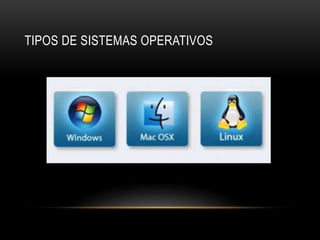 TIPOS DE SISTEMAS OPERATIVOS 
 