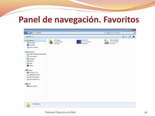 Sistemas Operativo sin Red. 96
Panel de navegación. Favoritos
 
