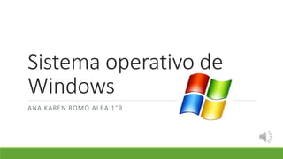 Sistema operativo de
Windows
ANA KAREN ROMO ALBA 1°B
 