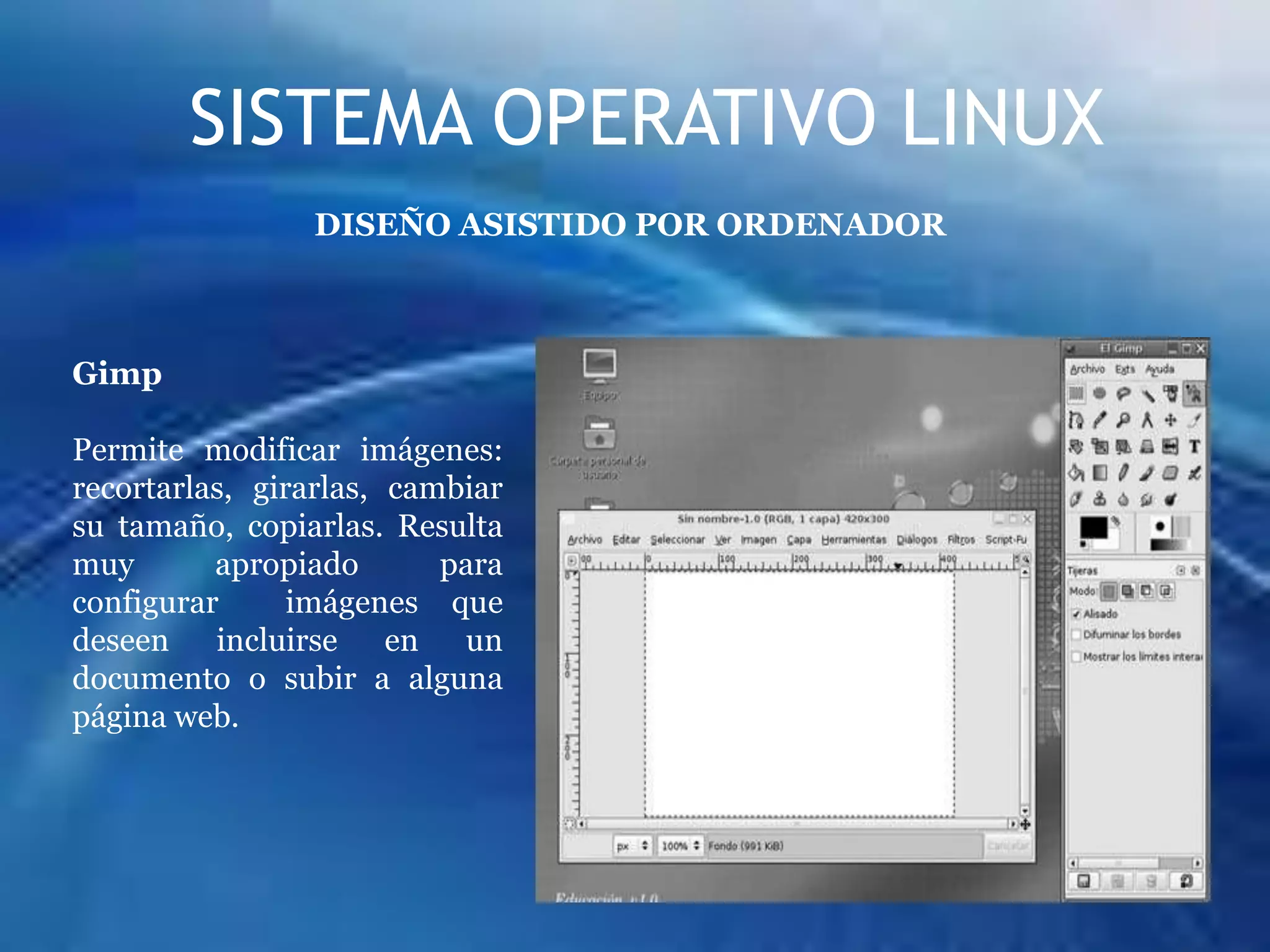 El gestor de base de datos Base.SISTEMA OPERATIVO LINUXOPEN OFFICE WRITERCrear un documentoMediante el menú Aplicaciones  Oficina se abre el procesador de textos Writer. La ventana que aparece tiene un aspecto similar a este:Antes de comenzar el trabajo, hay que configurar la página mediante el menú Formato  Página. En él se decide el estilo de página que se va a usar (fondo, encabezamiento y pie, bordes, columnas, etcétera), También podemos utilizar el menú de autoedición desde Archivo Piloto automático, para confeccionar documentos especiales, como cartas, faxes oagendas.