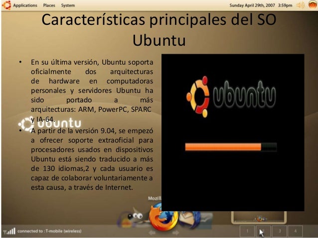 Principales Caracteristicas Sistema Operativo Linux Ubuntu