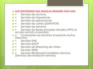 Windows Ris Sistema operativo windows server 2003 | PPTX