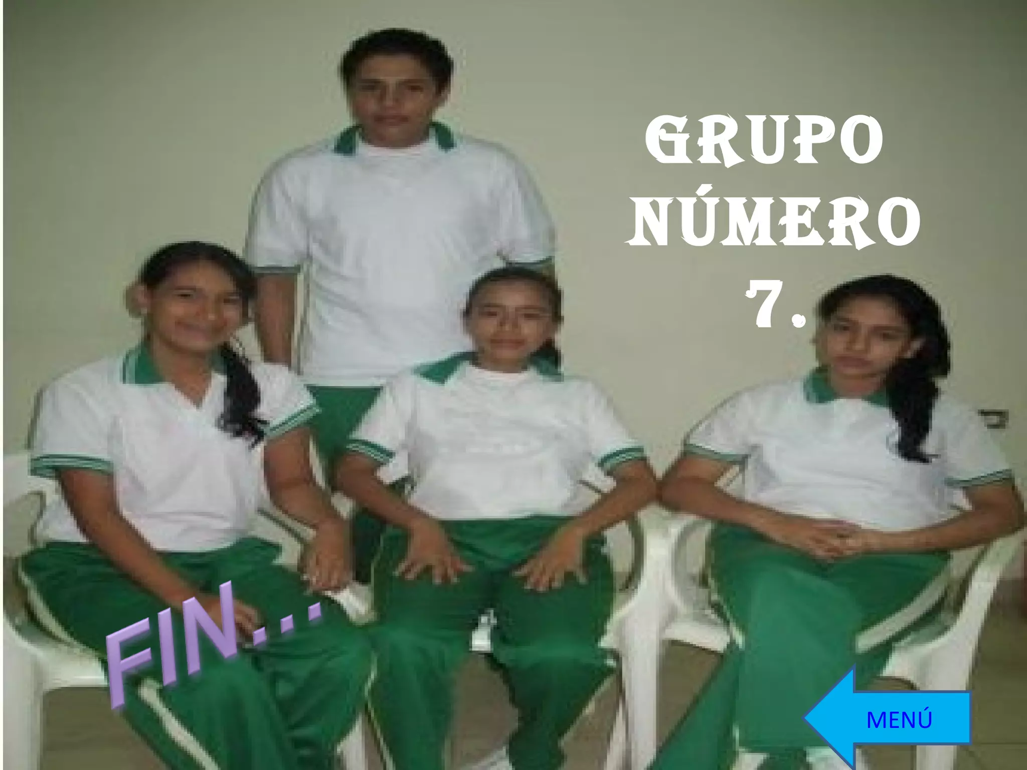 GRUPO  NÚMERO 7. MENÚ 