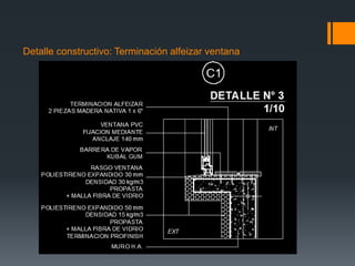 Detalle constructivo: Terminación alfeizar ventana 
 