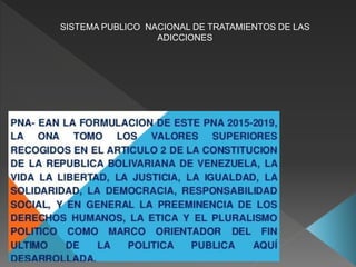 SISTEMA PUBLICO NACIONAL DE TRATAMIENTOS DE LAS
ADICCIONES
 