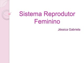 Sistema Reprodutor
     Feminino
            Jéssica Gabriela
 