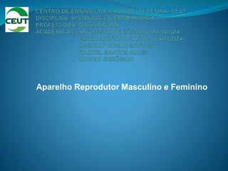 Aparelho Reprodutor Masculino e Feminino
 