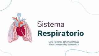 Sistema
Respiratorio
Luisa Fernanda Bohórquez Hoyos
Médica Veterinaria y Zootecnista
 