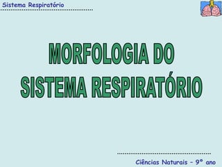 Sistema Respiratório




                       Ciências Naturais – 9º ano
 