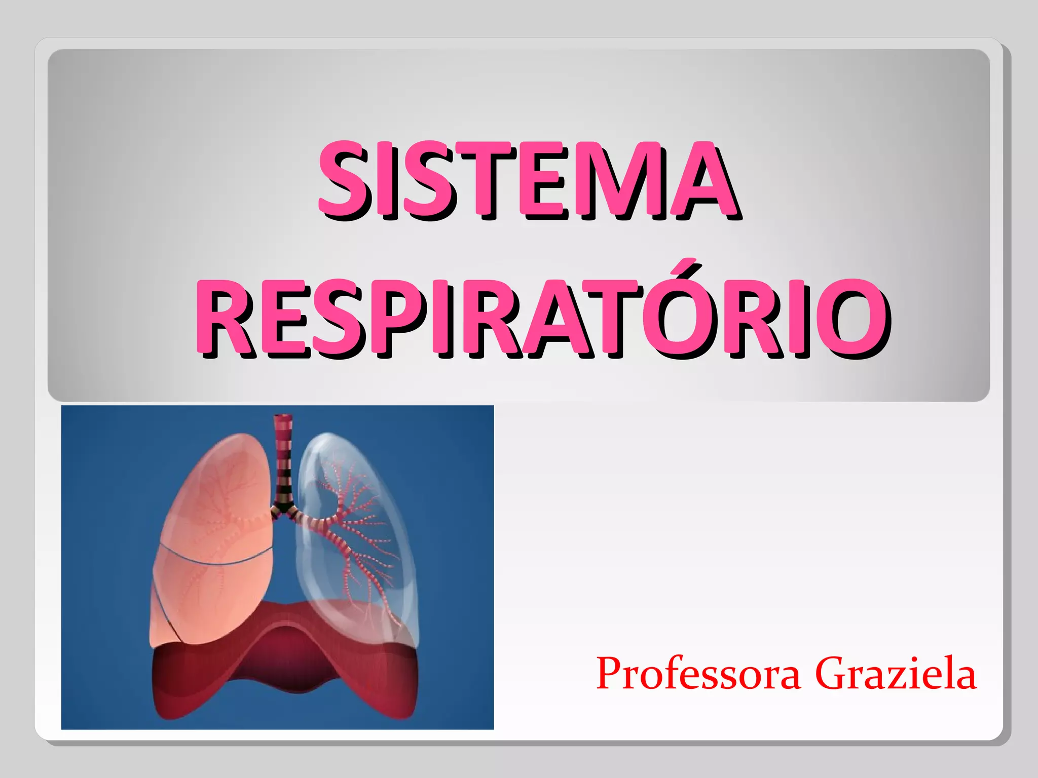SISTEMASISTEMA
RESPIRATÓRIORESPIRATÓRIO
Professora Graziela