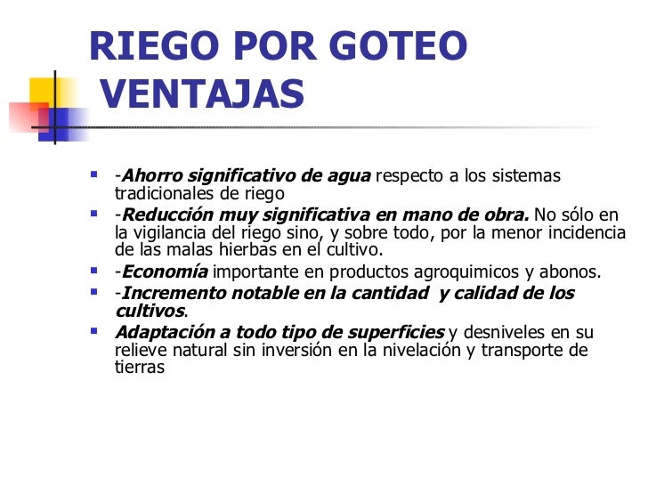 Resultado de imagen para ventajas y desventajas de los diferentes tipos de riego para los cultivos