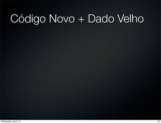 Código Novo + Dado Velho
54Wednesday, July 3, 13
 