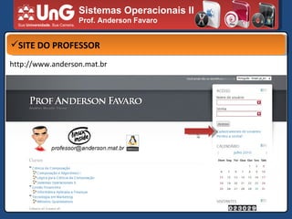 Sistemas Operacionais II Prof. Anderson Favaro SITE DO PROFESSOR http://www.anderson.mat.br 