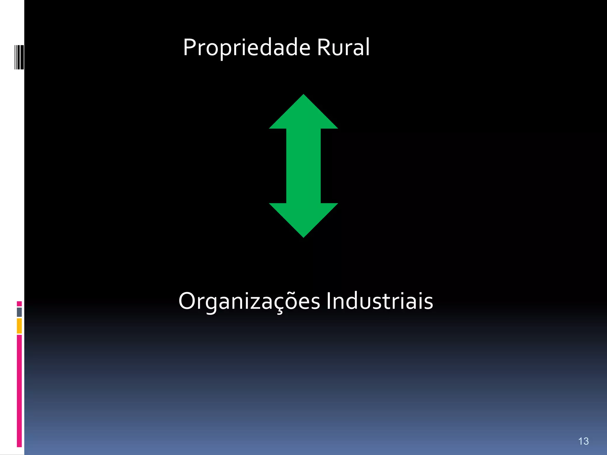 Tradicional(Agricultura, pecuária, extrativismo)                                                                transformadoAgronegócios (diversificado, moderno e complexo)12