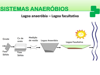 SISTEMAS ANAERÓBIOS 
Lagoa anaeróbia –Lagoa facultativa  