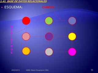  ESQUEMA:
25/03/2013 ©®Dr. Mario Chuquitarco; MSc. 55
CAMPOS
R
E
G
I
S
T
R
O
S
 