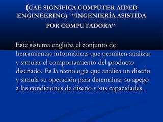 Sistemas cad cam cae capp | PPT