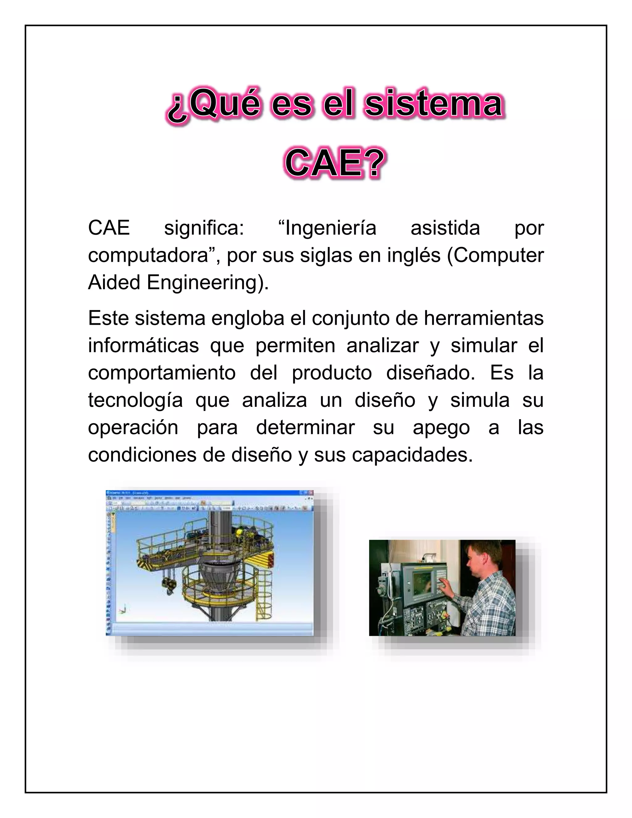 SISTEMAS CAD CAM CAE Y CNC | DOCX