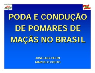 PODA E CONDUÇÃO
 DE POMARES DE
MAÇÃS NO BRASIL

     JOSÉ LUIZ PETRI
     MARCELO COUTO
 