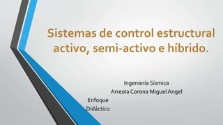 Ingeniería Sísmica
Arreola Corona Miguel Angel
Enfoque
Didáctico
 