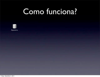 Como funciona?
                  Repositório




Friday, December 2, 2011
 