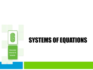 SYSTEMS OF EQUATIONS  