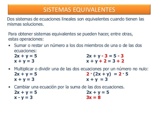 SISTEMAS DE ECUACIONES