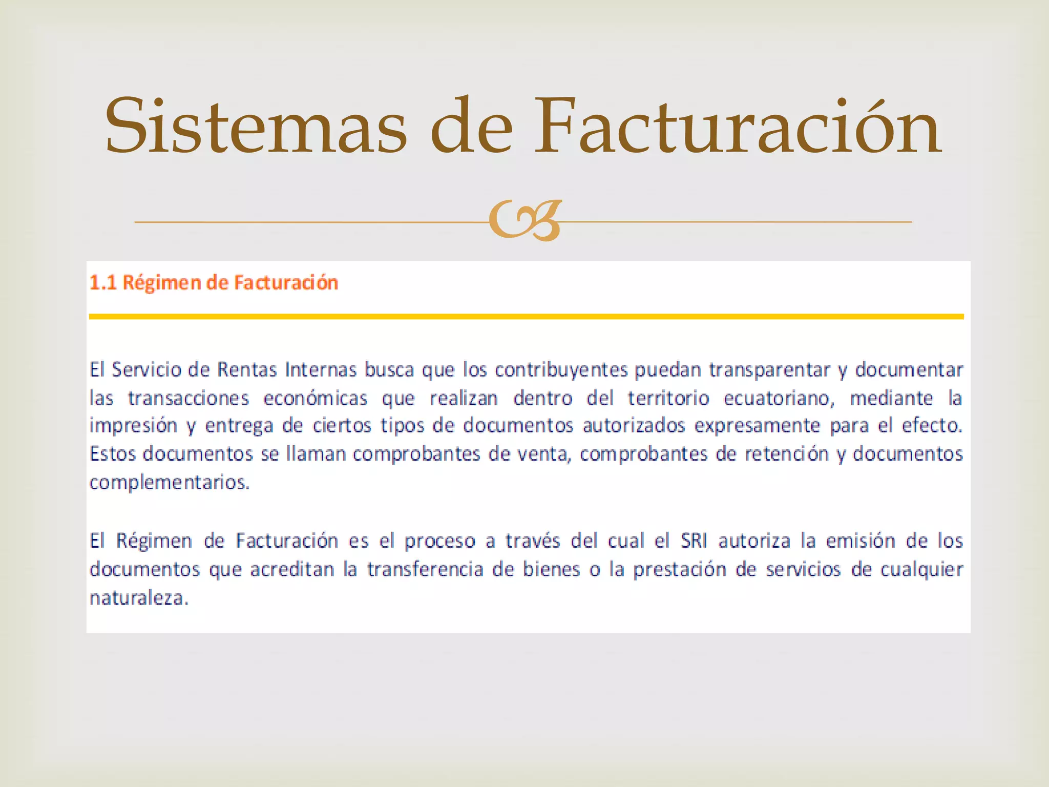 Sistemas de Facturación