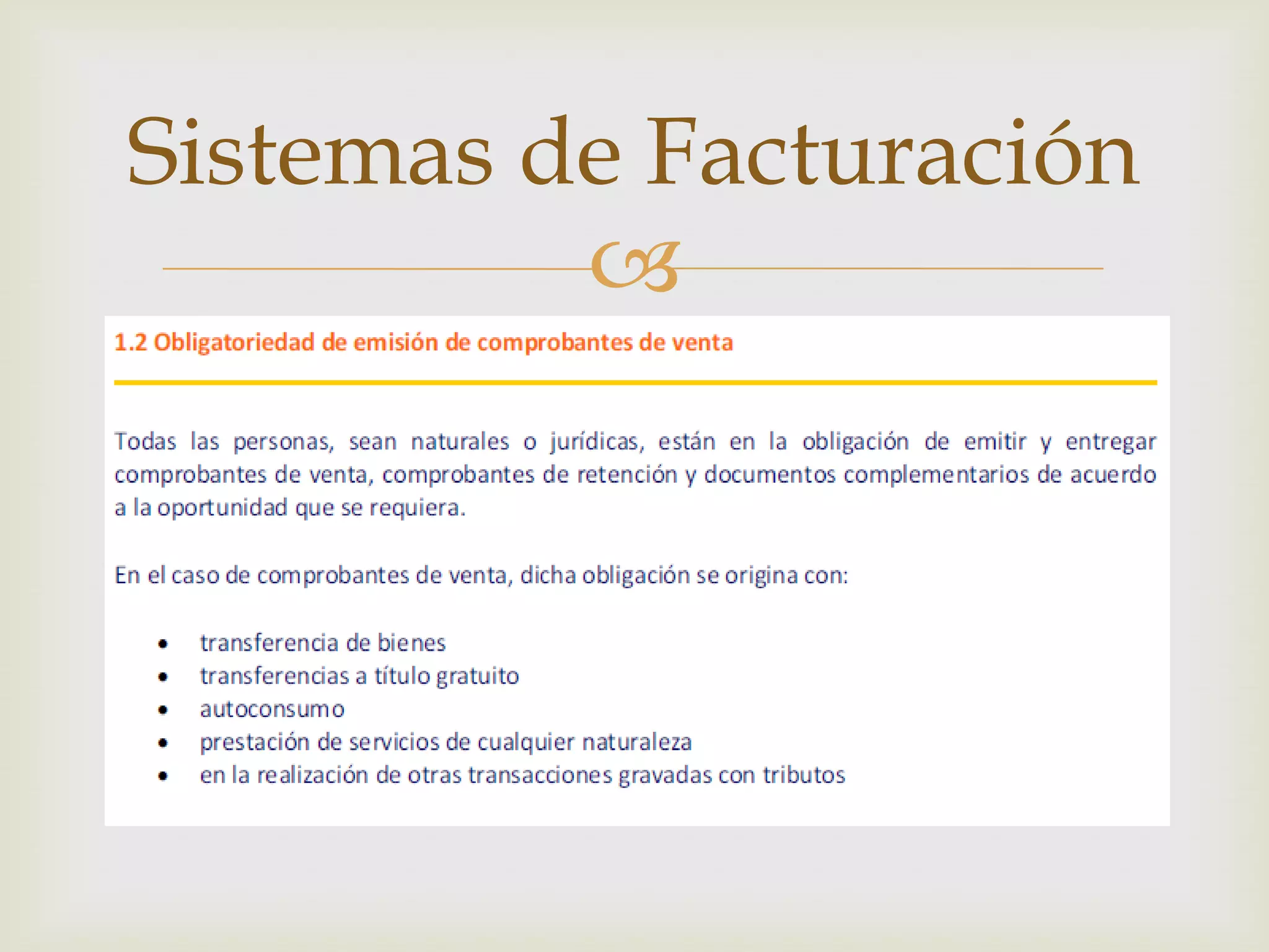 Sistemas de Facturación