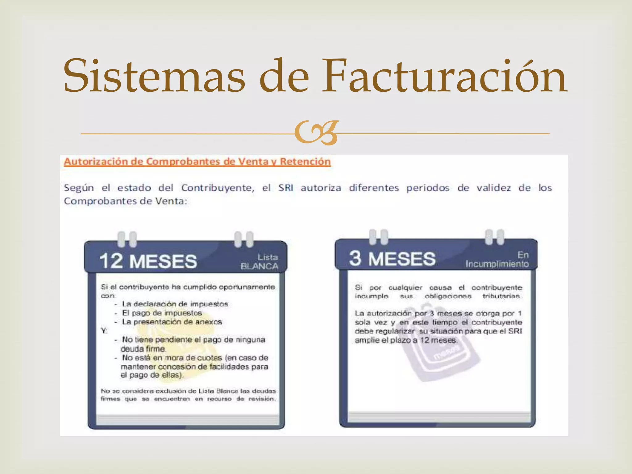 Sistemas de Facturación