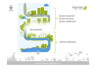 los sectores
Sector industrial
Sector terciario
Sector residencial
www.renovables.isigenere.com
Sector primario
 