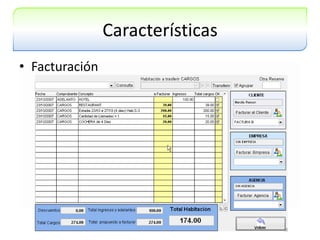 CaracterísticasFacturación