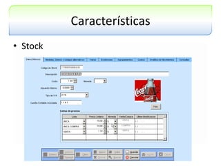 CaracterísticasStock