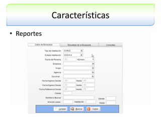 CaracterísticasReportes