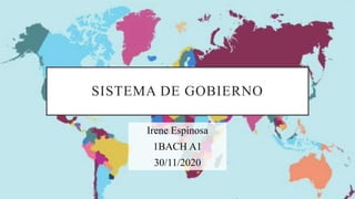SISTEMA DE GOBIERNO
Irene Espinosa
1BACH A1
30/11/2020
 