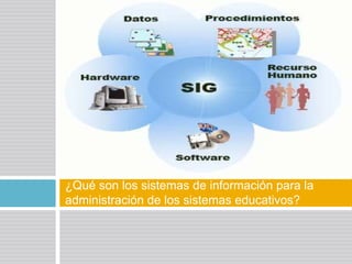 ¿Qué son los sistemas de información para la
administración de los sistemas educativos?
 