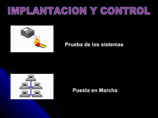 Prueba de los sistemas   IMPLANTACION Y CONTROL Puesta en Marcha 