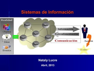 Sistemas de Información




       Nataly Lucre
        Abril, 2013
 