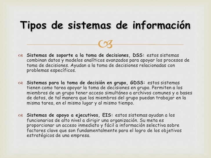 Resultado de imagen para imagenes de tipos de sistemas de informacion