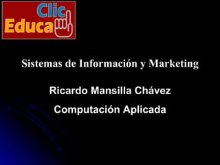 Ricardo Mansilla Chávez Computación Aplicada Sistemas de Información y Marketing 