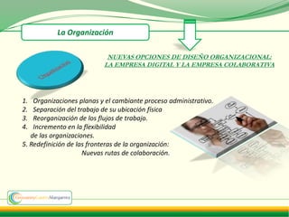 La Organización

                            NUEVAS OPCIONES DE DISEÑO ORGANIZACIONAL:
                           LA EMPRE...