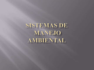 SISTEMAS DE MANEJO AMBIENTAL 