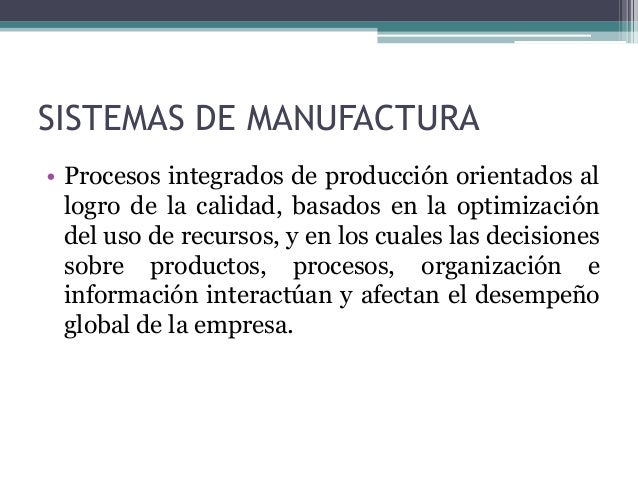 Sistemas de manufactura
