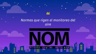 “
Normas que rigen el monitoreo del
aire
20
 