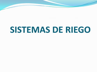 SISTEMAS DE RIEGO
 