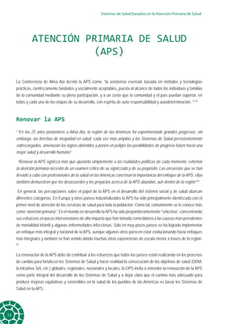 Sistemas de Salud basados en la Atención. APS Estrategias Desarrollo ...