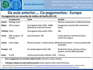 Diapositivo da aula do Dr. Manuel Serrano Alarcón
sobre Produção de saúde e indução da procura de
cuidados ao XLVII CEAH
 