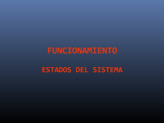 FUNCIONAMIENTO

ESTADOS DEL SISTEMA
 