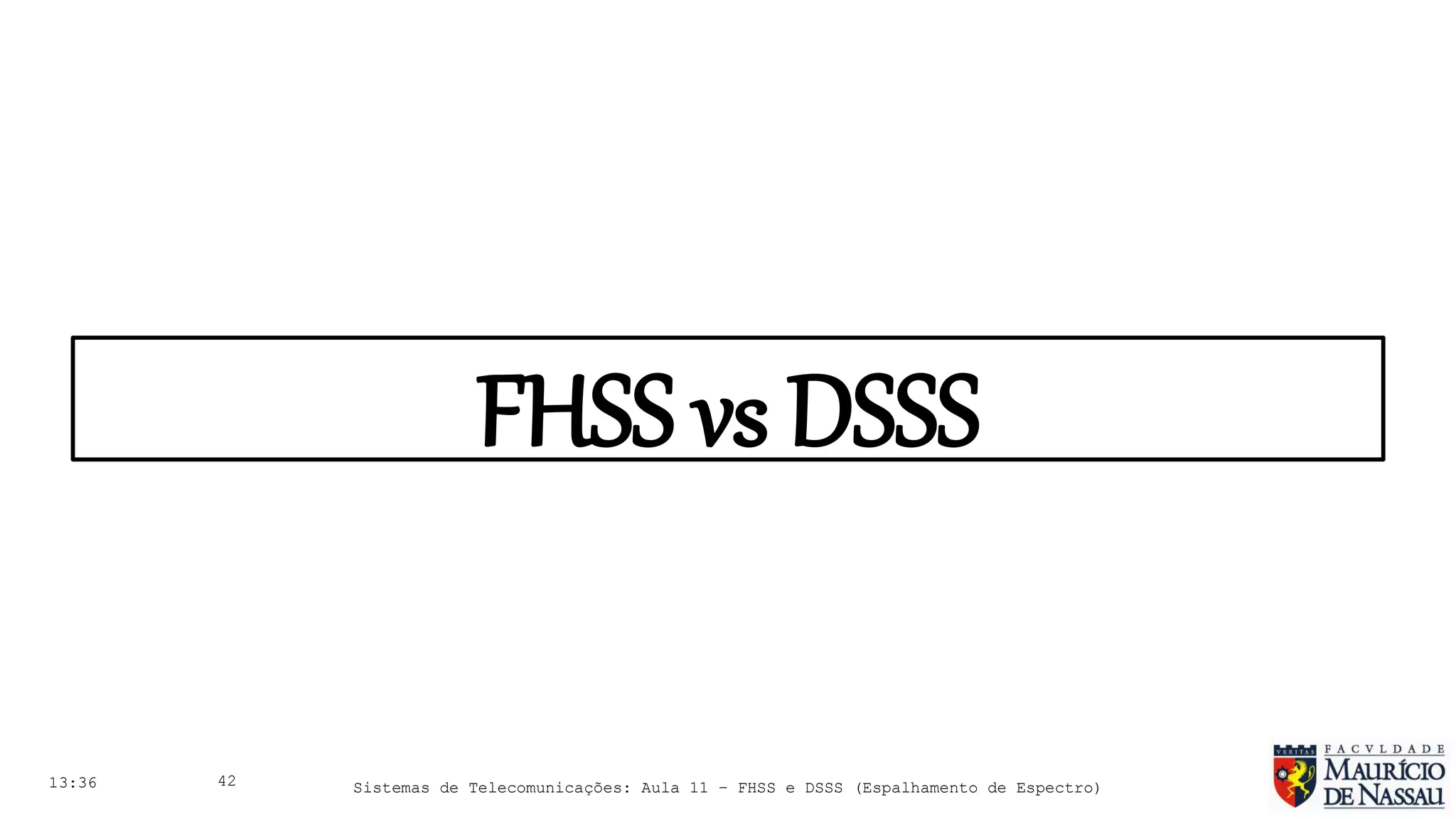 Sistemas de Telecomunicações - Aula 11 - FHSS (Frequency Hopping Spread ...